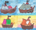 Armada de bateaux de pirates